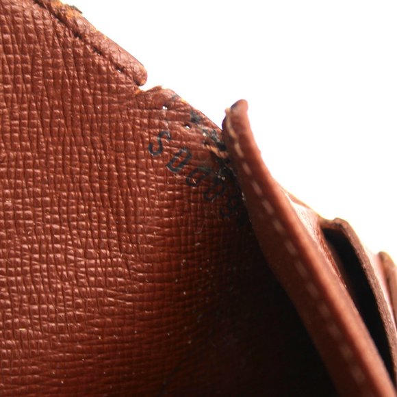 Louis Vuitton Sarah Wallet Brown Tan Leather Monogram Snap Closure Portefeiulle - Picture 7 of 8